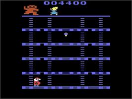 In game image of Donkey Kong on the Atari 2600.