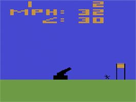 In game image of Human Cannonball on the Atari 2600.