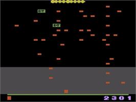 In game image of Millipede on the Atari 2600.