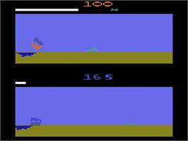 In game image of MotoRodeo on the Atari 2600.