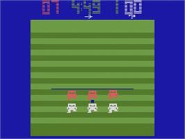 In game image of NFL Football on the Atari 2600.