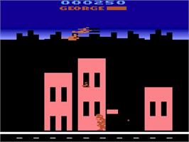 In game image of Rampage on the Atari 2600.