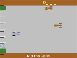 In game image of Shuttle Orbiter on the Atari 2600.
