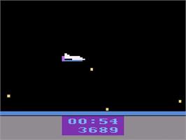 In game image of Shuttle Orbiter on the Atari 2600.