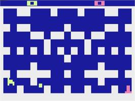 In game image of Slot Racers on the Atari 2600.