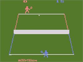 In game image of Tennis on the Atari 2600.