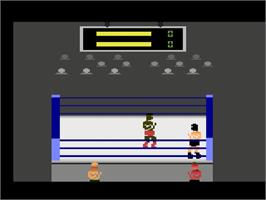 In game image of Title Match Pro Wrestling on the Atari 2600.