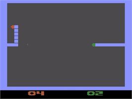 In game image of Warring Worms - The Worm (re)turns on the Atari 2600.