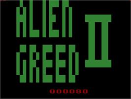 Title screen of Alien Greed 2 on the Atari 2600.