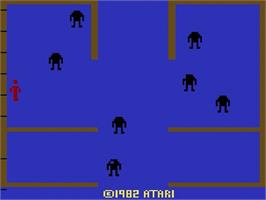 Title screen of Berzerk on the Atari 2600.