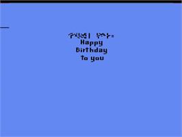 Title screen of Birthday Mania on the Atari 2600.