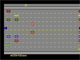 Title screen of Bloody Human Freeway on the Atari 2600.