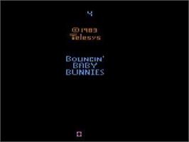Title screen of Bouncin' Baby Bunnies on the Atari 2600.