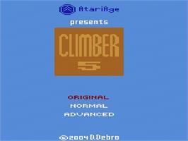 Title screen of Climber 5 on the Atari 2600.