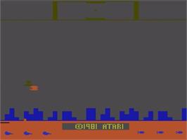 Title screen of Defender on the Atari 2600.