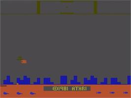 Title screen of Defender on the Atari 2600.