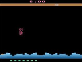 Title screen of Dragon Defender on the Atari 2600.