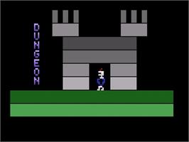 Title screen of Dungeon on the Atari 2600.