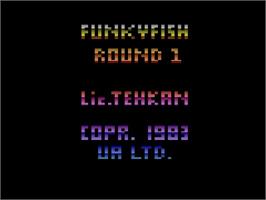 Title screen of Funky Fish on the Atari 2600.