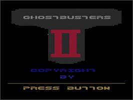 Title screen of Ghostbusters II on the Atari 2600.