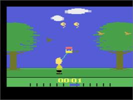 Title screen of Good Luck, Charlie Brown on the Atari 2600.