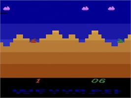 Title screen of Incoming! on the Atari 2600.