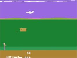 Title screen of Joust on the Atari 2600.
