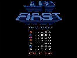 Title screen of Juno First on the Atari 2600.