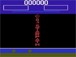 Title screen of Killer Satellites on the Atari 2600.