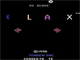 Title screen of Klax on the Atari 2600.