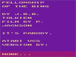 Title screen of Lord Of The Rings - The Fellowship Of The Ring, The on the Atari 2600.