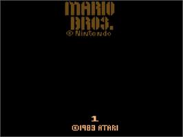 Title screen of Mario Bros. on the Atari 2600.