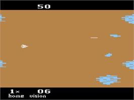 Title screen of Meteor Defense on the Atari 2600.