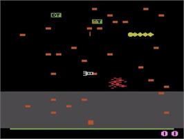 Title screen of Millipede on the Atari 2600.