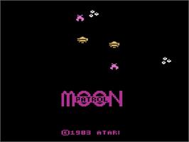 Title screen of Moon Patrol on the Atari 2600.