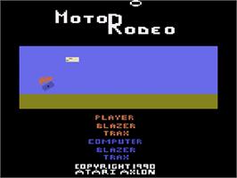 Title screen of MotoRodeo on the Atari 2600.