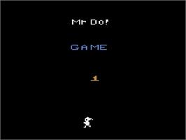 Title screen of Mr. Do! on the Atari 2600.