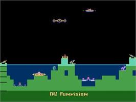 Title screen of Ocean City Defender on the Atari 2600.