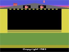 Title screen of Oink! on the Atari 2600.