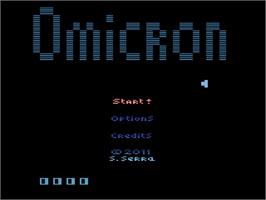 Title screen of Omicron on the Atari 2600.