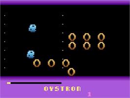 Title screen of Oystron on the Atari 2600.