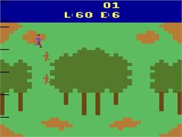 Title screen of Planet Of The Apes on the Atari 2600.