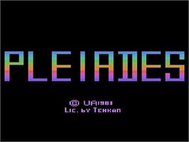 Title screen of Pleiades on the Atari 2600.