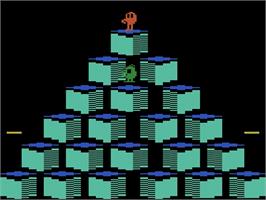 Title screen of Q*bert on the Atari 2600.