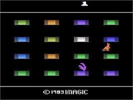 Title screen of Quick Step! on the Atari 2600.