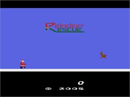 Title screen of Reindeer Rescue on the Atari 2600.