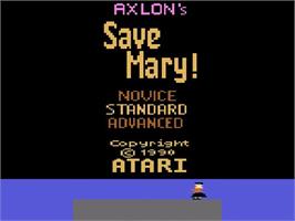 Title screen of Save Mary! on the Atari 2600.