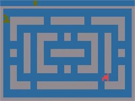 Title screen of Slot Racers on the Atari 2600.