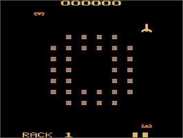 Title screen of Solar Fox on the Atari 2600.
