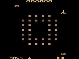 Title screen of Solar Fox on the Atari 2600.